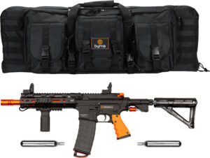 Tactical gear set with rifle and accessories