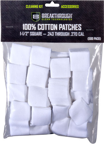 Bag of cotton cleaning patches for firearms.