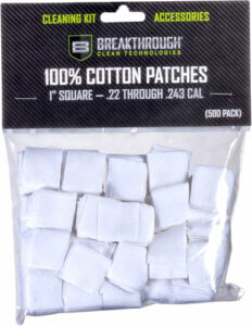 Packet of 100% cotton gun cleaning patches