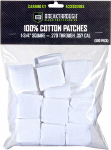 Cotton patches for gun cleaning, 500 pack