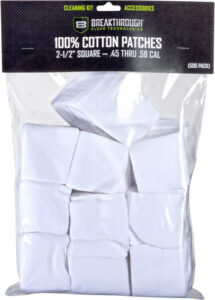 Package of cotton gun cleaning patches.