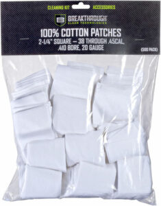 500-pack cotton cleaning patches for firearms maintenance