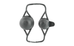 Gray bottle cage adapter for bicycles.