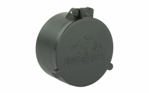 Black round cover with latches engraved Butler Creek