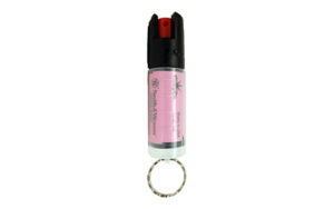 Pink pepper spray keychain for self-defense