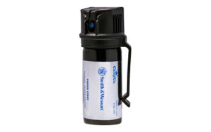Pepper spray canister with safety clip