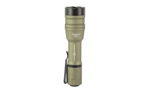 Tactical flashlight with pocket clip.