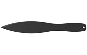 Black wooden spatula isolated on white background.