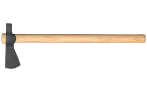 Wood-handled axe with metal head