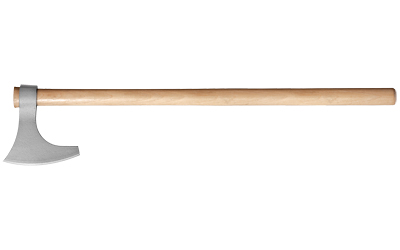 Medieval axe with wooden handle