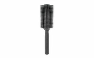 Black round hairbrush with handle for styling