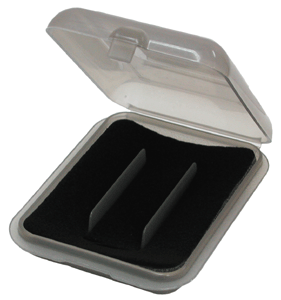 Open case with glass prisms inside