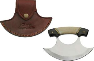 Ulu knife with leather sheath