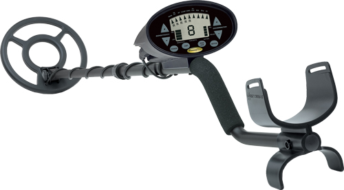 Digital metal detector with display screen and coil.