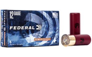 Federal 12 gauge shotgun shells, Power-Shok 5-pack.