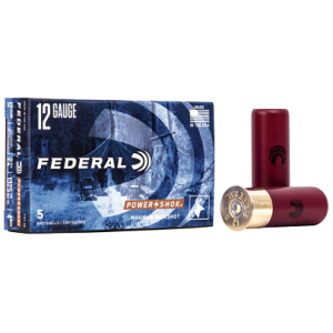 Federal 12 gauge shotgun shells, Power-Shok 5-pack.