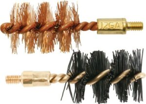 Two different gun cleaning brushes with brass fittings.
