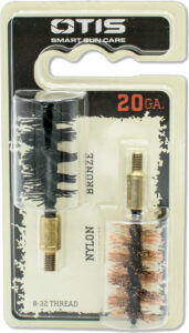 OTIS gun cleaning brushes, nylon and bronze, 20 gauge.