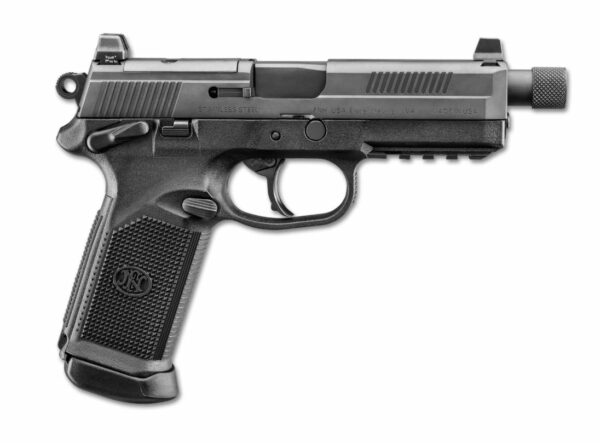 Black handgun side view