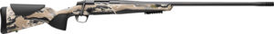 Camouflage hunting rifle side view.