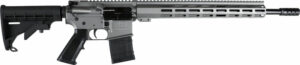 Modern rifle with long barrel and tactical stock.