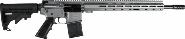 Modern rifle with long barrel and tactical stock.