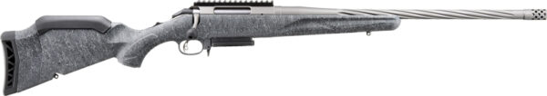 Long-barreled rifle with textured grip and scope rail.
