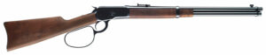 Lever action rifle with wooden stock