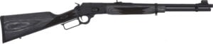 Lever-action rifle with black wooden stock