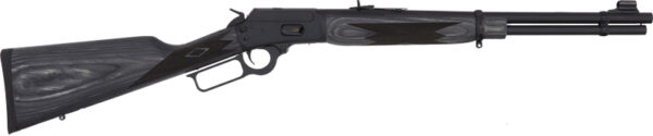 Lever-action rifle with black wooden stock