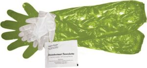 Protective gloves and disinfectant towelette set