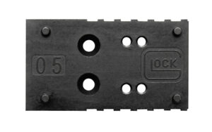 Glock mounting plate with holes and numbers.