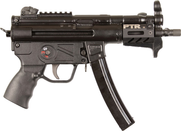 Black semi-automatic rifle side view