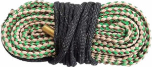 Coiled camouflaged rope for outdoor or survival use.