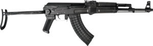 Black AK-47 rifle with folding stock