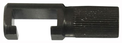 Black metal tool with U-shaped end