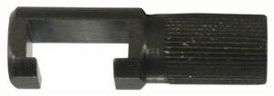 Black metal pulley removal tool with grip handle.