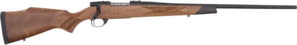 Bolt-action hunting rifle with wooden stock