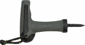Hawk tree accessory hook with screw-in design