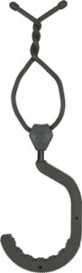 Black heavy-duty utility hook with flexible strap