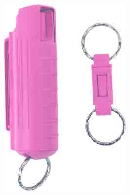 Pink keychain pepper spray with holder
