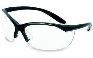 Black safety glasses with clear lenses