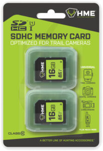 HME 16GB SDHC memory card for trail cameras.