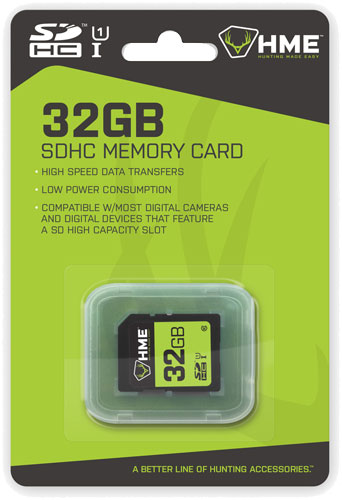 HME 32GB SDHC memory card packaging