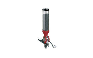 Powder measure for reloading ammunition with stable base.