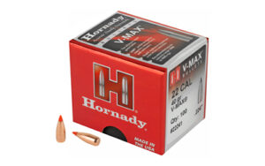 Hornady .22 caliber V-MAX bullets in box
