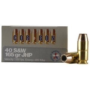 Corbon Self-Defense JHP Handgun Ammunition .40 S&W 165 gr JHP 1150 fps 20/box