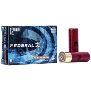 Federal Power-Shok Buckshot Shotshells 12ga 3" 15 plts #00 1210 fps 5/ct