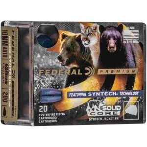 Federal Solid Core Handgun Ammunition 10mm Auto 200 gr TSJ 20/ct