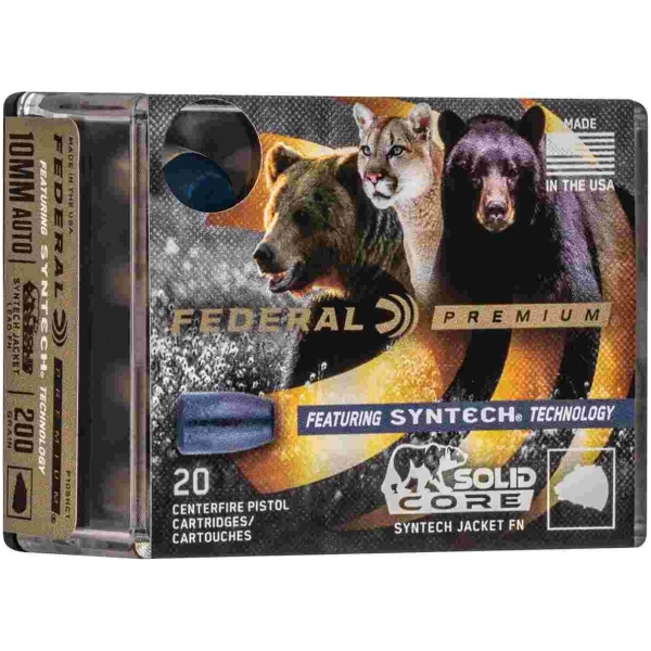 Federal Solid Core Handgun Ammunition 10mm Auto 200 gr TSJ 20/ct